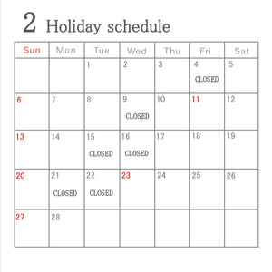 2 Holiday schedule