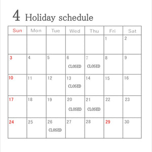 4 Holiday schedule