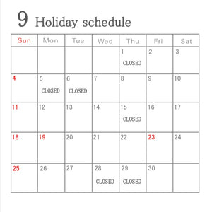 9 Holiday Schedule