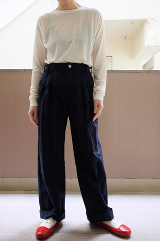 jacquard double tuck trousers